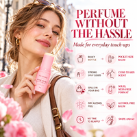 Baume de parfum solide Rose Musc Marque Blanche Sans Alcool, Parfum de Poche avec Huile de Jojoba, Beurre de Karité et Vitamine E