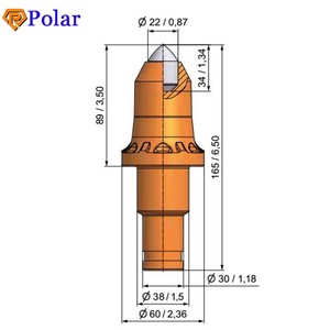 Высококачественные зубья для траншейных машин BKS183 BS38W-22.6089, кованые из карбида вольфрама 42CrMo - Product Image 3