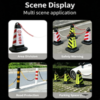 Nouvelle chaîne de connecteurs de cônes routiers en plastique PE 6 mm 25 m de qualité ingénierie Rouge/Jaune/Noir Chaîne de signalisation routière LKS LT-1 pour la sécurité routière
