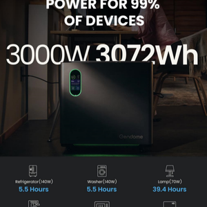 GenDome Home 3000W 3072Wh LiFePO4 สถานีไฟฟ้าพกพา ชาร์จเร็ว - Product Image 4