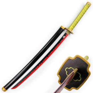 Spade di legno vendita calda in legno Katana giocattolo spade demone <span class=keywords><strong>Slayer</strong></span> Cosplay con il supporto ornamenti demone <span class=keywords><strong>Slayer</strong></span> Katana spade - Product Image 3