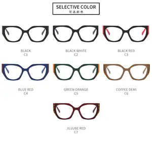 Grosir bingkai optik wanita warna-warni terlaris 2023 kacamata mata kucing kacamata komputer mewah kacamata anticahaya biru