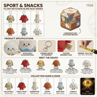 Porte-clés personnalisé en peluche en forme de volant de badminton, boîte surprise, breloque de sac en peluche douce pour mascotte de marque sportive, cadeau promotionnel, faible MOQ, OEM