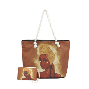 Sac de plage classique pour femme, tendance et populaire, avec fermeture éclair, doublure en nylon et polyester, logo imprimé élégant - Product Image 3