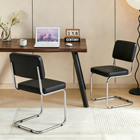 Chaise Moderne Robuste en Cuir PU Résistant aux Charges Lourdes avec Pieds en Métal, Facile d'Entretien, Imperméable, Design Élégant pour Café, Magasin, Restaurant