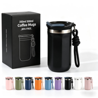 Termo de Viaje de Acero Inoxidable Personalizado de 350 ml y 450 ml para Bebidas Calientes y Frías, Taza de Café con Tapa, Taza de Vacío con Aislamiento de Doble Pared