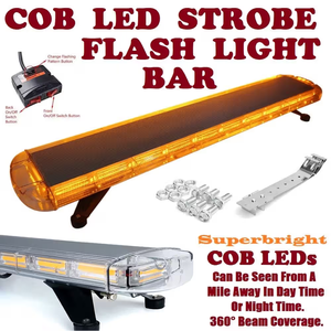 Barre lumineuse de signalisation LED COB jaune ambre - <span class=keywords><strong>Balise</strong></span> de sécurité <span class=keywords><strong>pour</strong></span> <span class=keywords><strong>voiture</strong></span>, camion, remorque en cas d'urgence - Product Image 5