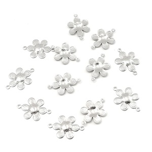 Stainless Steel <b>Flower</b> Spacer Beads Double Hole For <b>Bracelet</b> Making DIY Jewelry Components 316 Steel Color Smooth Finish - Product Image 1