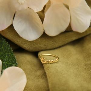 Nouvelle bague <span class=keywords><strong>de</strong></span> nom personnalisée en acier inoxydable plaqué or bague <span class=keywords><strong>de</strong></span> lettre personnalisée cadeau d'anniversaire <span class=keywords><strong>de</strong></span> Noë<span class=keywords><strong>l</strong></span> pour les amoureux et les amis - Product Image 2