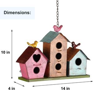 Nichoir pour oiseaux en bois écologique, durable et chaleureux, fabriqué à partir de bois de bateau recyclé, couleurs naturelles patinées, utilisation intérieure/extérieure, été. - Product Image 4