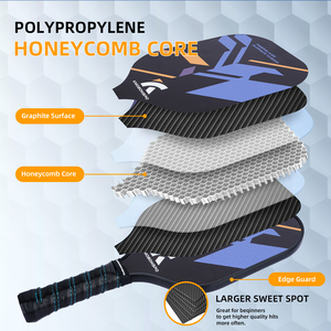 Le plus populaire en plein air intérieur Pickleball Sport usap givré en Fiber de carbone pagaie de Pickleball 2 raquettes 4 balles ensemble - Product Image 4