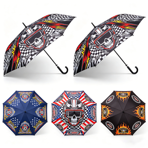 Parapluie de golf publicitaire à ouverture automatique, coupe-vent, imperméable, style sportif, pour compétition, avec impression numérique intégrale et logo - Product Image 3