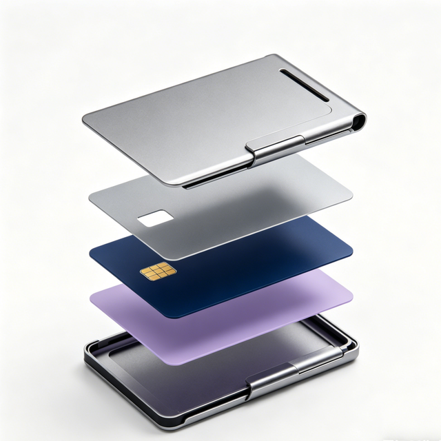 High-End RFID Blocking Metal Minimalist Men's Wallet Ultra-Thin Aluminum Card Holder Anti-Theft Business Credit Card Wallet