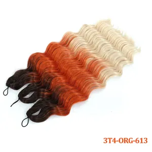 <span class=keywords><strong>Gladys</strong></span> 24 pulgadas 300g Ombre Blond 613 3 piezas naranja Arco Iris cuerpo suelto onda Twist Crochet trenzas plata blanco pelo sintético ondulado - Product Image 2