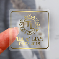 Fabricant Personnalisé Auto-Adhésif Impression Géométrique Sécurité Or Argent Feuille De Marquage À Chaud Transparente transparente Autocollant Étiquette