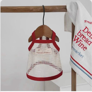 Summer Breathable Mesh Vest For <b>Small</b> Dogs Maltese Yorkshire Terrier Red Openwork Design Pet Clothes - Product Image 2