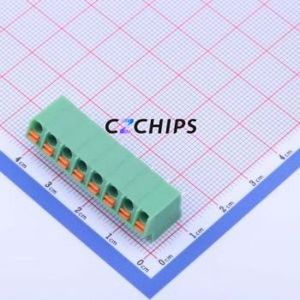 KF250NH-5.0-8P Spring Terminal Block Through hole Component (THT),P=5mm Connector 1x8P 5mm Green 8P - Product Image 1