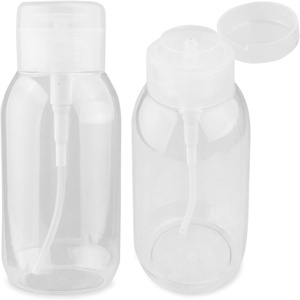 Bouteille de lotion compressible personnalisée en promotion, 300 ml, 500 ml, transparente, pour gel douche, emballage avec bouchon à clapet, pour démaquillant - Product Image 1
