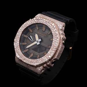 Montre de luxe <span class=keywords><strong>en</strong></span> argent 925 sertie de moissanite, style hip-hop, pour homme, idéale pour les soirées <span class=keywords><strong>en</strong></span> boîte de nuit et les performances sur scène, personnalisable - Product Image 2