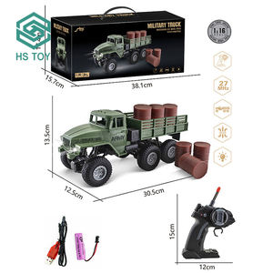 HS TOY 2.4G 4WD veicolo giocattolo in scala 1:16 a sei ruote fuoristrada RC camion di comando militare con imballaggio di lusso - Product Image 4