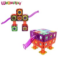 Juguetes educativos 108 piezas de baldosas magnéticas de mármol, juego de juguetes magnéticos coloridos