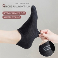 Chaussettes invisibles en coton de couleur unie pour femmes, chaussettes basses décontractées pour l'été, chaussettes invisibles antidérapantes à rayures