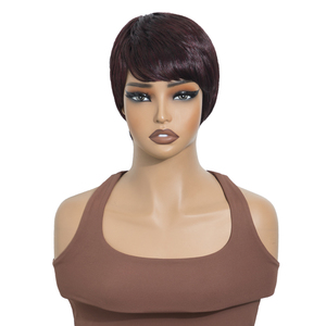 Perruque Courte Synthétique Naturelle pour Femme, Fabriquée à la Machine, Fibre Résistante à la Chaleur, Style Pixie, Sans Colle, Origine Henan - Product Image 2
