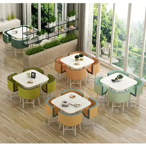 Restaurant Furniture Hot Sale Table And Chair Customized Seating Fast Food Restaurant Dining Table Set With Recycled Pine