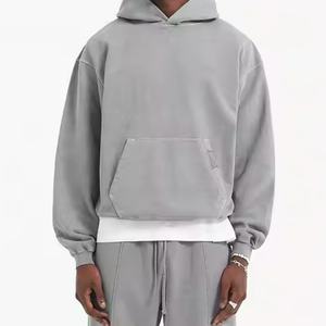 Sweat-shirt à capuche épais surdimensionné en coton 100% 360GSM 450GSM uni vierge en gros avec logo personnalisé - Product Image 1