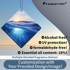 Désodorisant pour voiture Sea Bluer Than Sky, 18% d'huiles essentielles, sans alcool, protection UV, design personnalisé disponible - Product Image 1