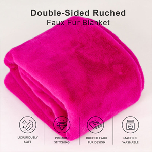 Jeté en <span class=keywords><strong>fausse</strong></span> <span class=keywords><strong>fourrure</strong></span> anti-boulochage, jeté en <span class=keywords><strong>fausse</strong></span> <span class=keywords><strong>fourrure</strong></span> de luxe tricoté sur mesure pour la décoration - Product Image 2