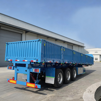 Semi-remorque à ridelles en acier de 3 ou 4 essieux, 40 pieds (13m/12.5m), 40 tonnes/60 tonnes, pour le transport de marchandises, à vendre