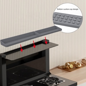Étagère de cuisine de 30 pouces pour dessus de cuisinière Étagère à épices en silicone magnétique avec <span class=keywords><strong>ventouse</strong></span> - Product Image 3