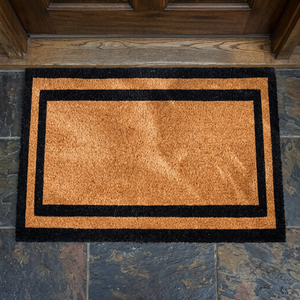 PVC Backed Black Border Solid Color Durable Eco Friendly Non-Slip Modern Medium Thickness Entrance <b>Mat</b> Indoor Outdoor Use Heavy - Product Image 2