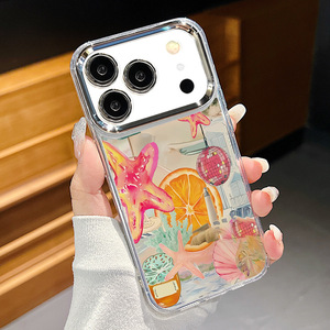 Nuova <span class=keywords><strong>Cover</strong></span> per Cellulare con Stampa Stella Marina <span class=keywords><strong>Arancione</strong></span> e Limoni, Elettroplaccata, con Foro per Fotocamera, per <span class=keywords><strong>iPhone</strong></span> 7 8 <span class=keywords><strong>X</strong></span> Xr Xs 11 12 13 14 15 16 17 Pro Max - Product Image 1