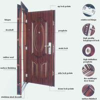 Porte de sécurité ventilée en acier, designs uniques pour la maison, portes de sécurité, porte d'entrée extérieure en métal
