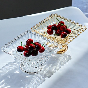 Assiette à fruits, à collation, à dessert, en <span class=keywords><strong>verre</strong></span>, style nordique, avec pied, prix d'usine, vente chaude - Product Image 1