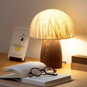 Lámpara de Hongo para Dormitorio y Estudio, Arte en Madera de Estilo Japonés <span class=keywords><strong>Chabi</strong></span> Simple Hecho a Mano, Lámpara de Mesa Pequeña - Product Image 2