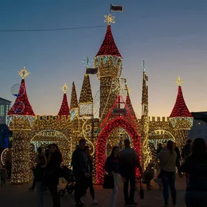 Christmas Illuminated outdoor Waterproof 3D Motif lighted castle Display
