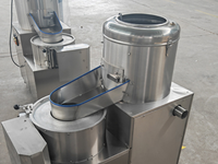 HNRELIABLE Machine à éplucher et à couper les pommes de terre en spirale centrifuge en acier inoxydable, moteur commercial 0,75 kW, 100-200 kg/h, pour frites