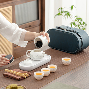 Juego de Té de Cerámica Guofeng Wenchuang Kung Fu, Estilo Chino, Tetera y Taza para Viajes al Aire Libre, Regalo Empresarial, Venta al Por Mayor - Product Image 3