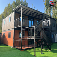 Maison conteneur modulaire pliable en acier de 20 pieds, plans de maison extensibles à 2 étages avec 3 4 5 chambres à coucher pour bureau ou villa
