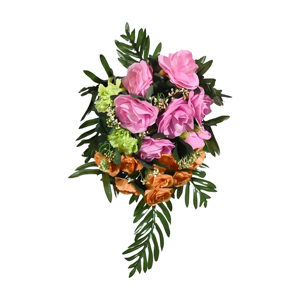 <b>Artificial</b> Autumn Pumpkin Wreath Decorative Door Hanging Floral Swag with Eucalyptus Leaves for Home Fall Harvest Decor - Product Image 1