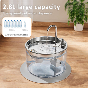 <span class=keywords><strong>Fontaine</strong></span> à eau pour animaux de compagnie en <span class=keywords><strong>verre</strong></span> de qualité supérieure <span class=keywords><strong>avec</strong></span> <span class=keywords><strong>robinet</strong></span> supérieur en acier inoxydable 304, distributeur automatique ultra-silencieux - Product Image 3