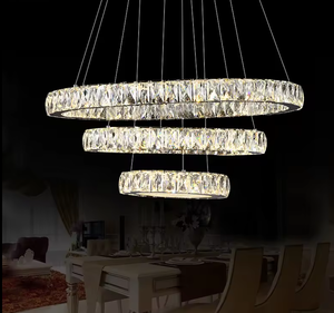 Zeal Lighting Best Selling Modern K9 62W Iluminación de acero inoxidable Chrome LED Light Crystal Chandelier - Product Image 1