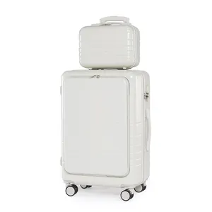 Nice Travel New Design Carry On Luggage With Customized Logo Portable Travel Suitcase Front Open Trolley Case