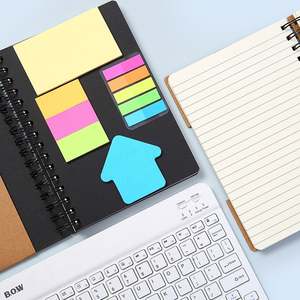 Wholesale Kraft Cover Custom logo Mini Notebook Memo Custom Die Cut <b>Sticky</b> <b>Notes</b> with Pen - Product Image 5