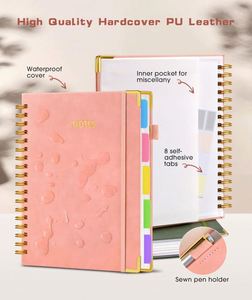 Hardcover Spiral Notebook Journal 300 Page Leather Large B5 8"x10" College Ruled <b>Pink</b> Promotional Business <b>Gift</b> - Product Image 2