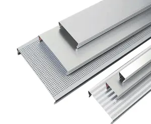 China Fabriek Aluminium Ophanging Plafond Strip Aluminium Metalen Houten Strip Baffle Plafond Voor Hal