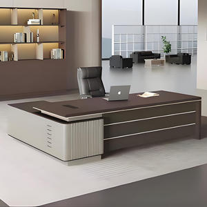 Scrivania Moderna per Ufficio, Postazione di Lavoro a L per CEO ed Executives, Tavolo in Legno di Lusso per Casa e Ufficio - Product Image 2